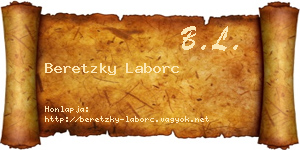 Beretzky Laborc névjegykártya